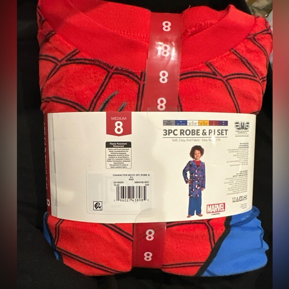 Character Boys 3-Piece Super Soft Hooded Robe & Pajama Set Sz 8 - Picture 2 of 2